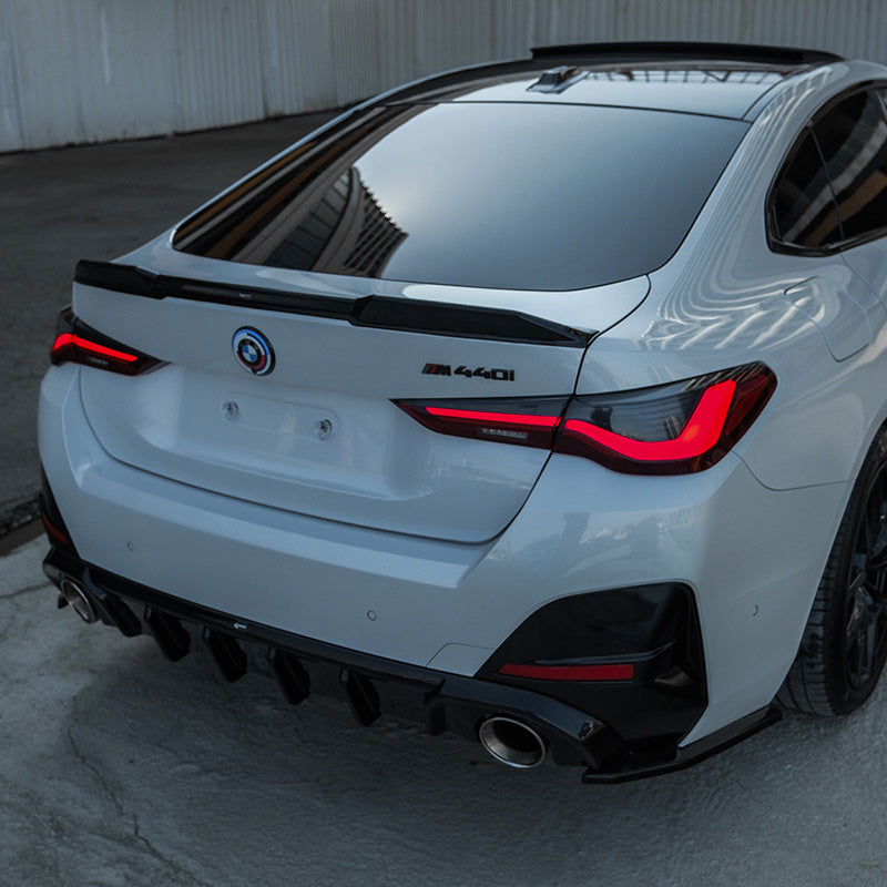 OneWay, takaluukun spoileri, kiiltävän musta, sopii BMW i4 G26 M-Pack / 4-Series G26 M-Pack/M440i 2021-