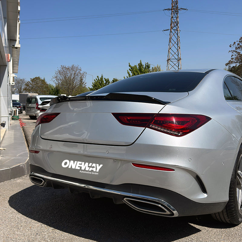 OneWay, takaspoileri, kiiltävänmusta, sopii Mercedes CLA (C118) Coupe (2019-2023) inkl. AMG/Aero