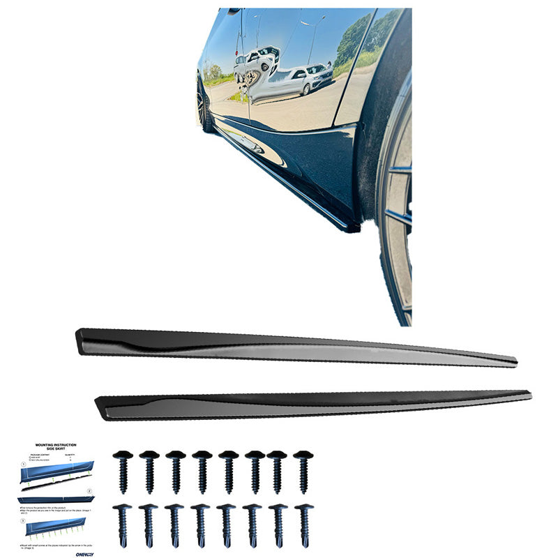 OneWay, sivuhelmat, kiiltävä musta, sopii BMW 1-Series F20/F21 M-Power 2011-2019