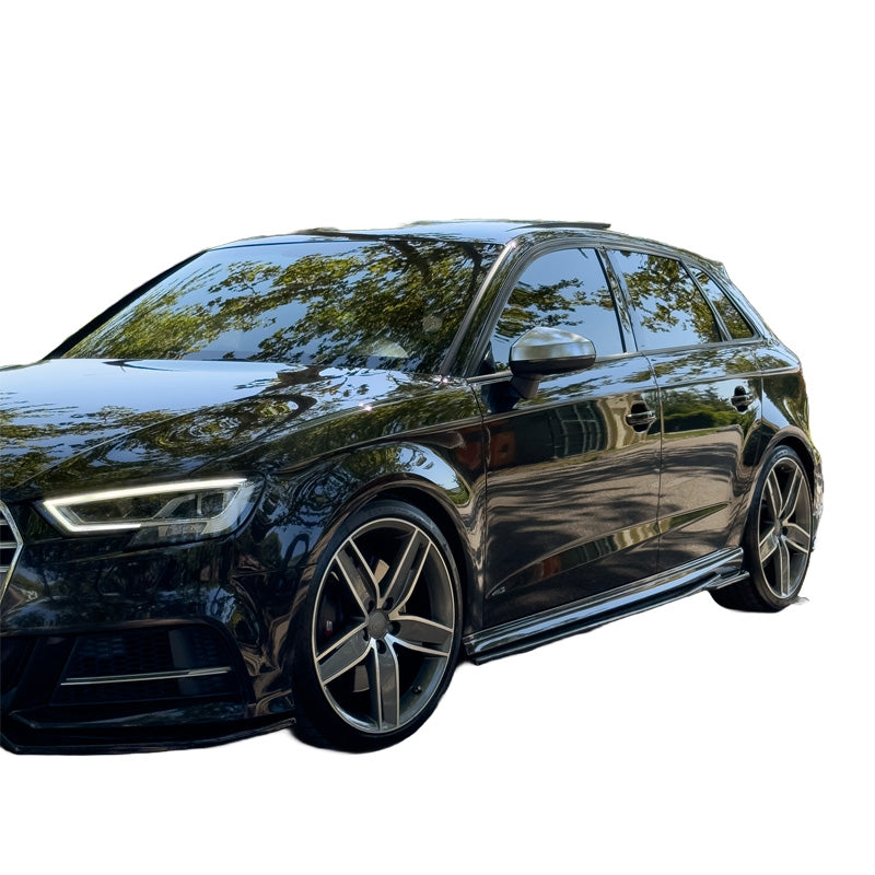 OneWay, sidokjolar, blank svart, passar till Audi S3 8V/8V Facelift Sportback (2013-2020) – 2 delar