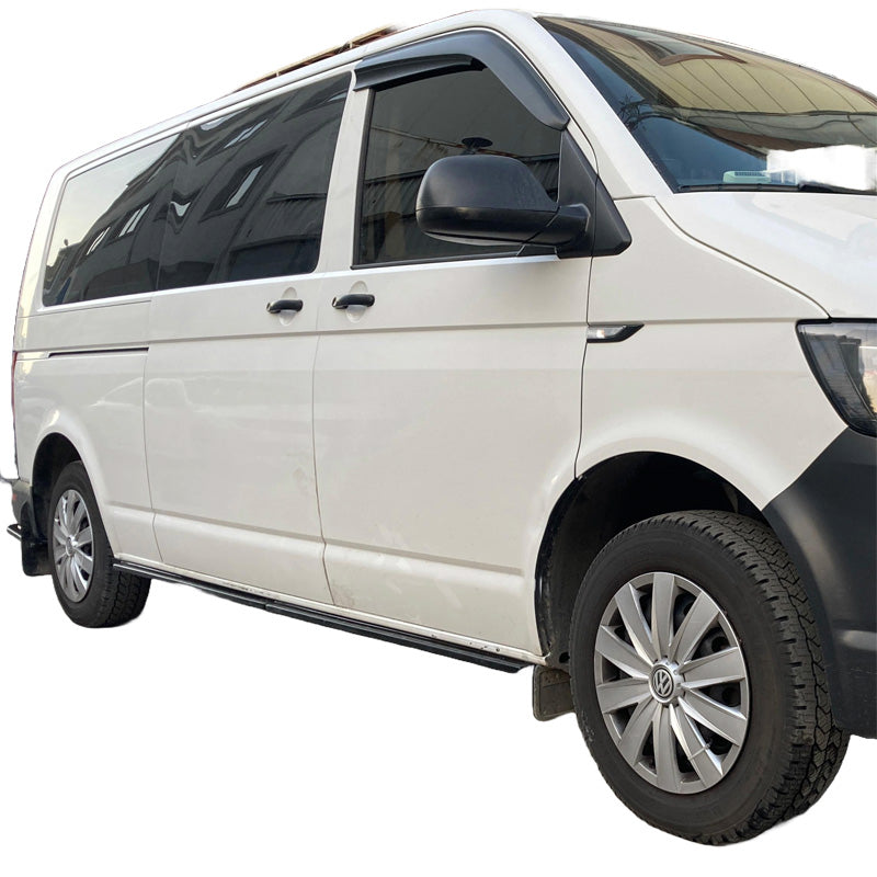 OneWay, sivuhelmat, kiiltävä musta, sopii Volkswagen Transporter T6.1 (2020-2022), lyhyt akseliväli – 4 osaa
