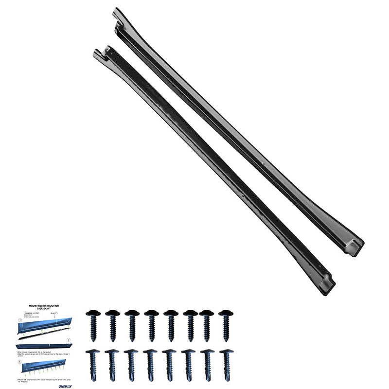 OneWay, sidokjolar, blank svart, passar till Volkswagen Touareg III R-Line (2018-), 2-delat set