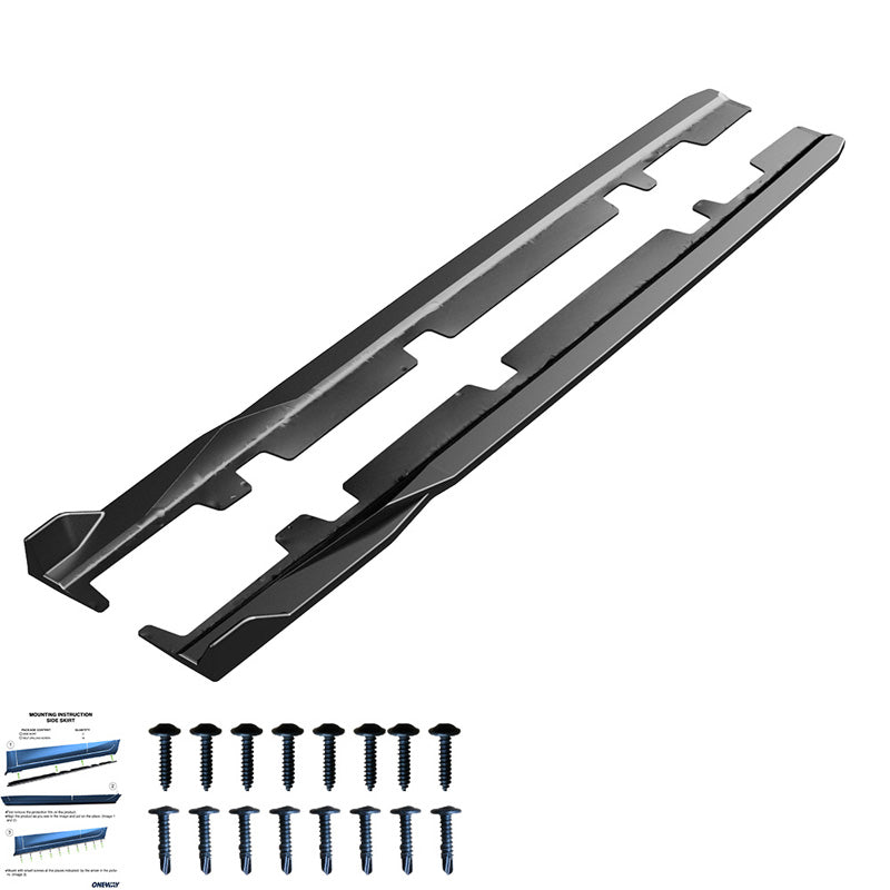 OneWay, sidokjolar, blank svart, passar till Ford Fiesta ST/ST-Line MK8 (2017-), 2 delar