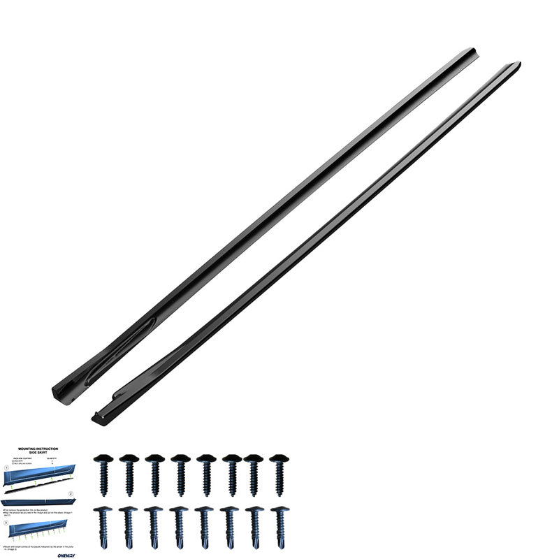 OneWay, sidokjolar, blank svart, passar till BMW i4 G26 M-Pack 2021-, 2 st. set