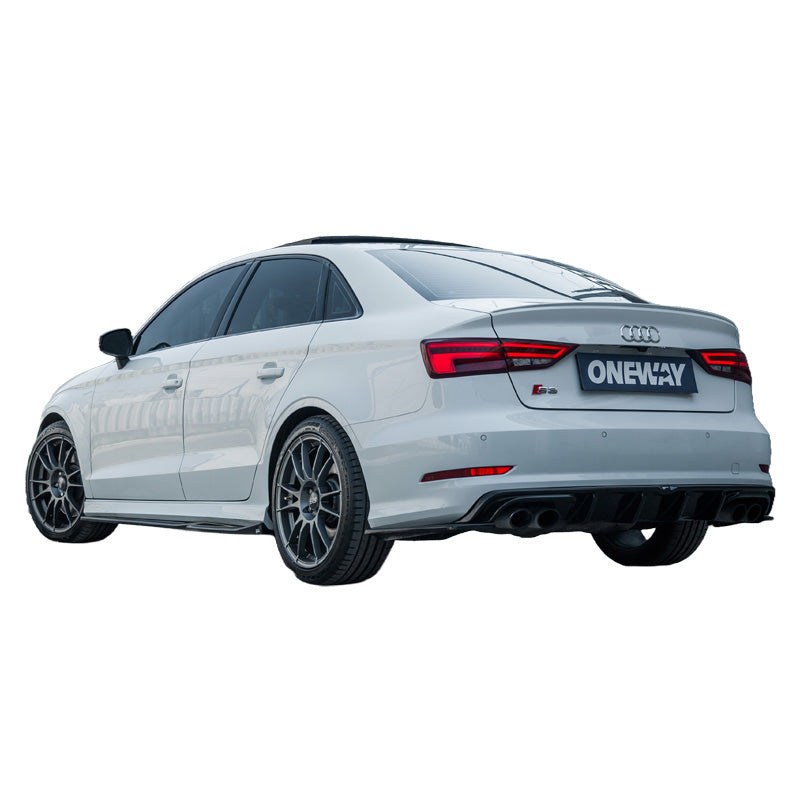 OneWay, sivuhelmat, kiiltävän musta, sopii Audi S3 8V/8V Facelift Sedan/Convertible (2013-2020)
