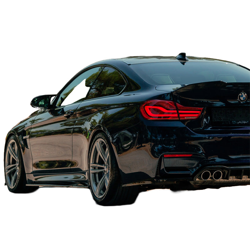 OneWay, Sidokjolar, glanssvart, passar till BMW M4 F82 (2014-2021), 2-delat set