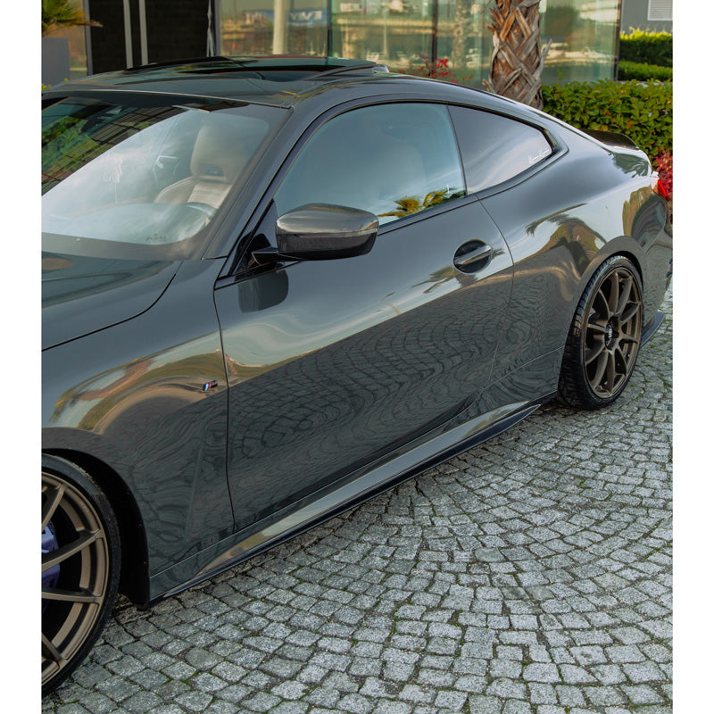 OneWay, Sidokjolar, glanssvart, passar till BMW 4-Series G22/G23 Coupe/Convertible M-Pack/M440i 2020-2024 & Facelift 2024