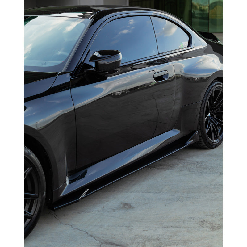 OneWay, Sidokjolar, glanssvart, passar till BMW M2 G87 Coupe (2023-), 2-delat set