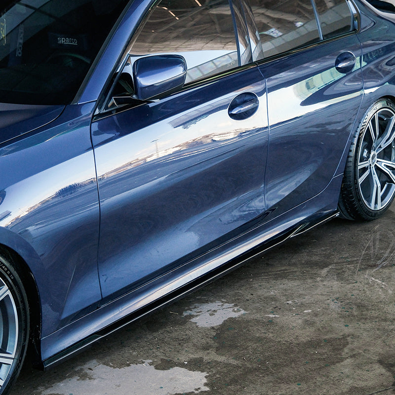 OneWay, sivuhelmat, kiiltävän musta, sopii BMW 3-Serie G20/G21 Sedan/Touring Sport Line (2018-2022)