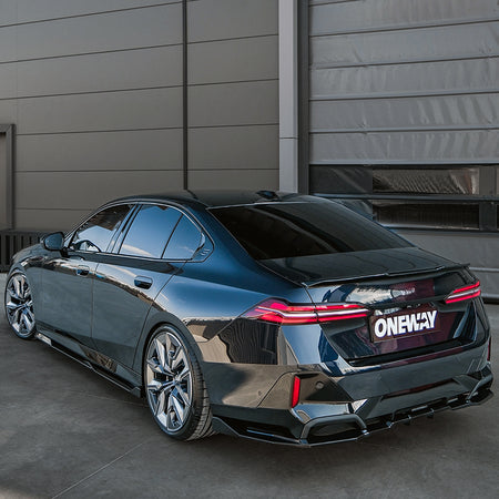 OneWay, Sideskørte, Blank sort, passer til BMW 5-Serie G60/G61 Sedan/Touring M-Pack (2023-), inkl. i5