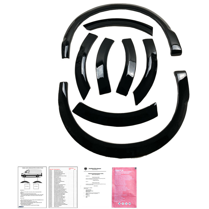 OneWay, lokasuojan kaaret, kiiltävänmusta, sopii Volkswagen Transporter T6.1 (2020-2022), 8 kpl