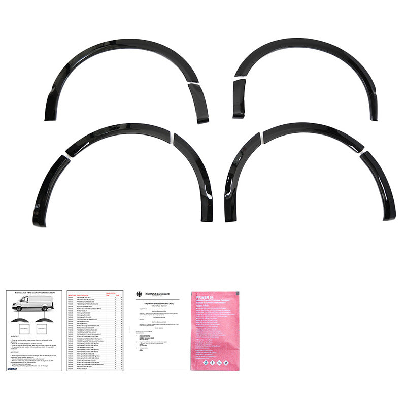 OneWay, skärmkantslister, glanssvart, passar till Volkswagen Transporter T5-T5.1 2003-2015, 10-delars sats