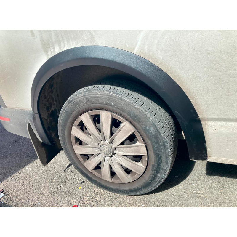 OneWay, skärmkantslister, matt svart, passar till Volkswagen Transporter T6 (2015-2019), kort axelavstånd, skjutdörr vänster – 10 delar