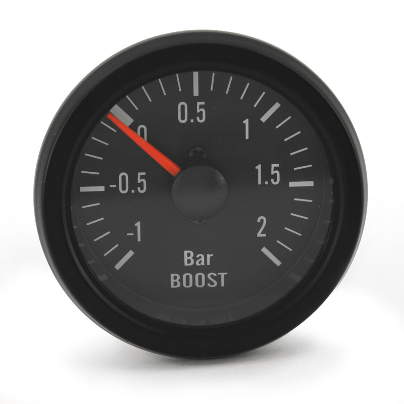 AutoStyle, Mittari, Musta, 52mm musta ahtopainemittari +2,0>1 bar