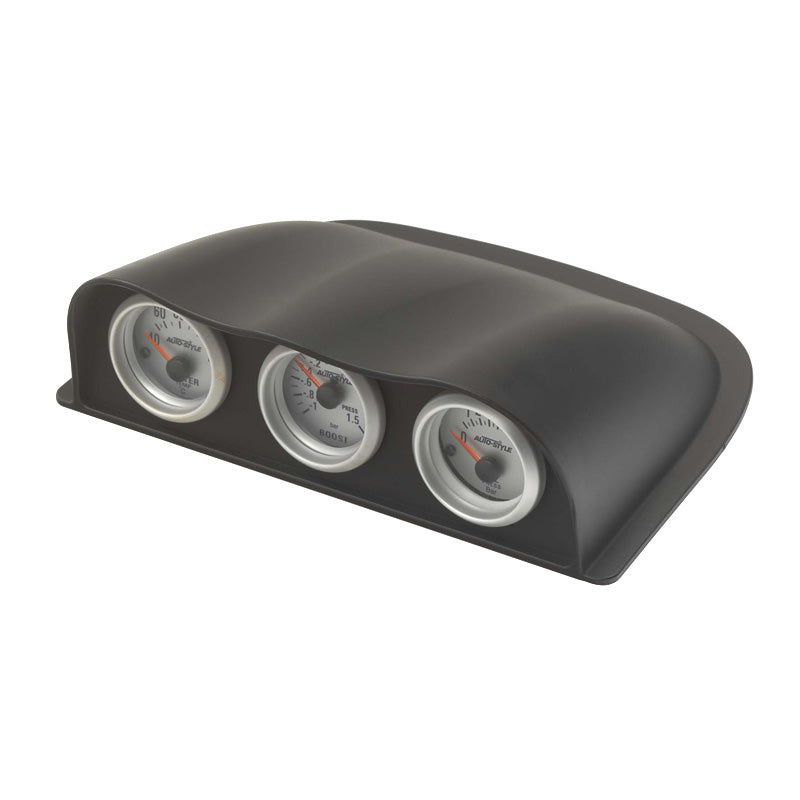 AutoStyle, yleinen mittariteline - vaakasuora - DF-Look - musta - 3x52mm
