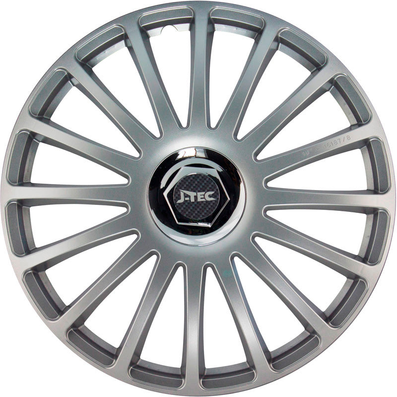 J-Tec, Pyöränkapselit, 4 kpl, Grand Prix SR 15-tuumainen silver + chrome ring