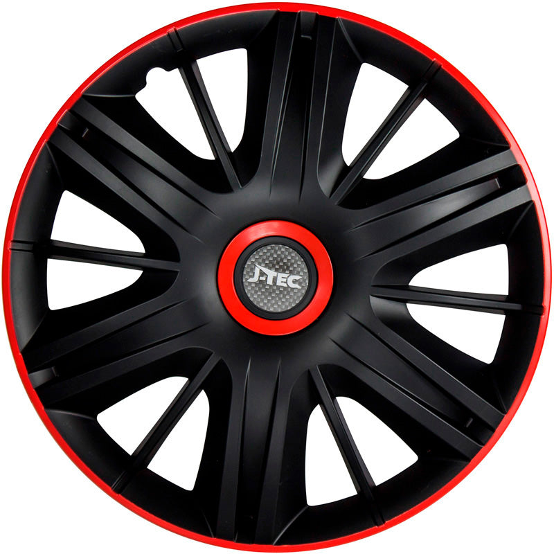 J-Tec, Pölykapselit, 4 kpl, Maximus 16-tuumaa musta/punainen