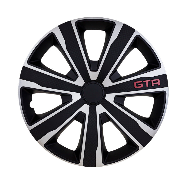 J-Tec, Navkapslar, 4st, GTR Carbon 14-tums silver/svart