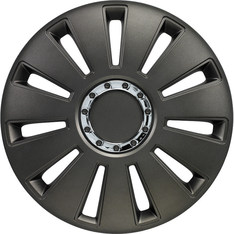 AutoStyle, pyöränkapselit, 4 kpl, Silverstone Pro 15-tuumainen gun-metal + kromirengas