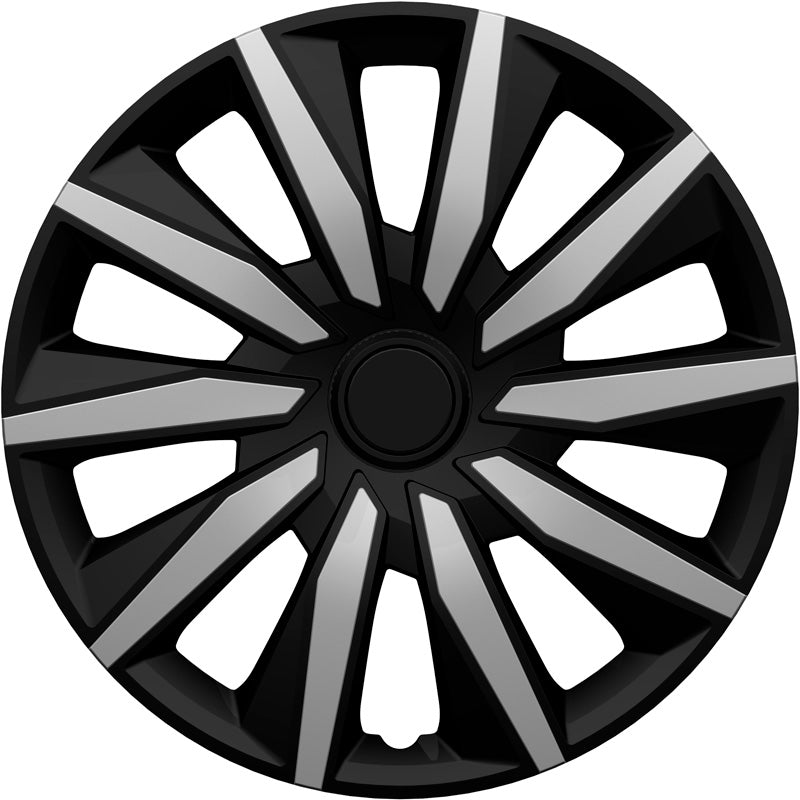 AutoStyle, Pölykapseli, Decente, 14-tuumainen, hopea/musta, 4 kpl setti
