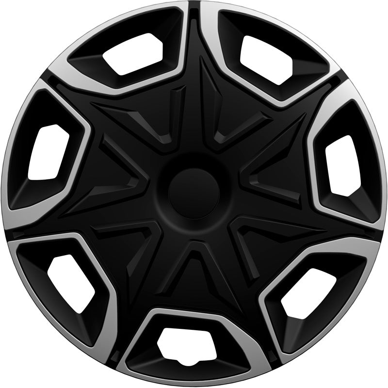 AutoStyle, Navkapselsats, Blade design, 16-tum, Silver/Svart, 4 st.