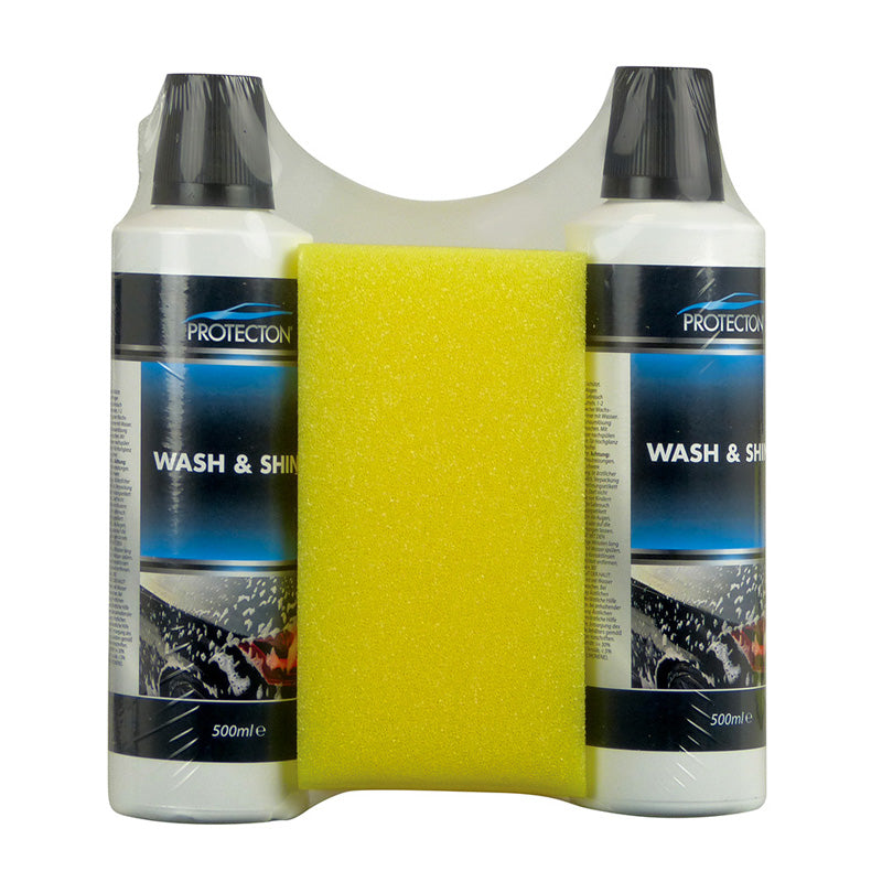 Protecton, Pesu- ja kiiltosetti - 2x 500ml ja sieni