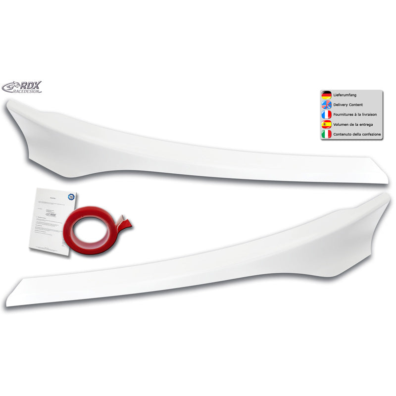 RDX Racedesign, Strålkastarspoilers, Glansvit, Passar till Ford Transit Custom & Tourneo Custom Facelift 2018-2023