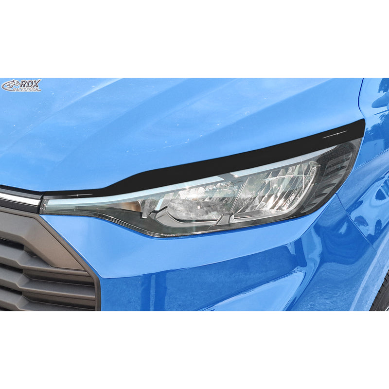 RDX, ajovalojen kulmasuoja, ABS kiiltävä musta, sopii Ford Transit Custom & Tourneo Custom (V710) (2023-)