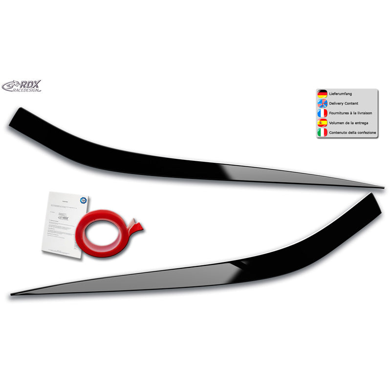 RDX Racedesign, ajovalojen kulmalistat, sopii Kia XCeed (CD) 2019- (ABS kiiltävä musta)