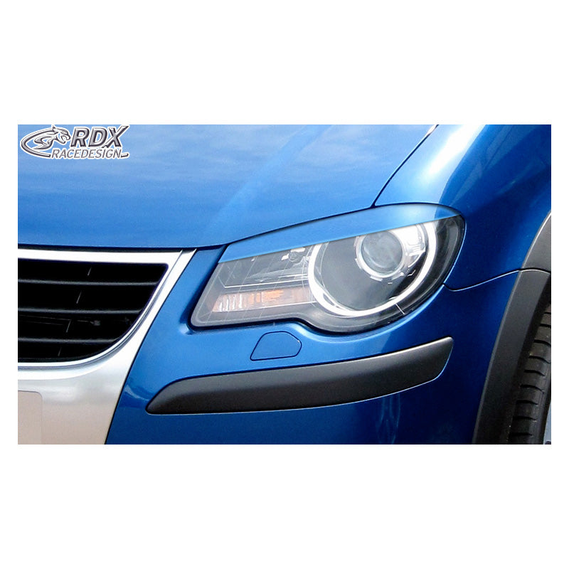 RDX Racedesign, ajovalojen kulmakarvat, sopii Volkswagen Touran 1T Facelift 2006-2011 (ABS)