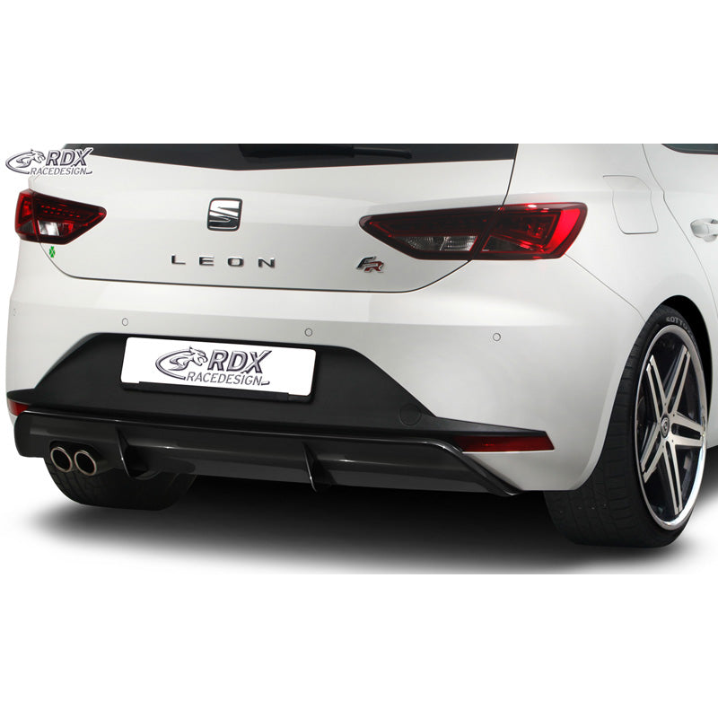 RDX Racedesign, takapuskurin helma 'Diffusor', sopii Seat Leon 5F FR SC/5-doors 2013-2017 ilman ST/Cupra (ABS kiiltävän musta)