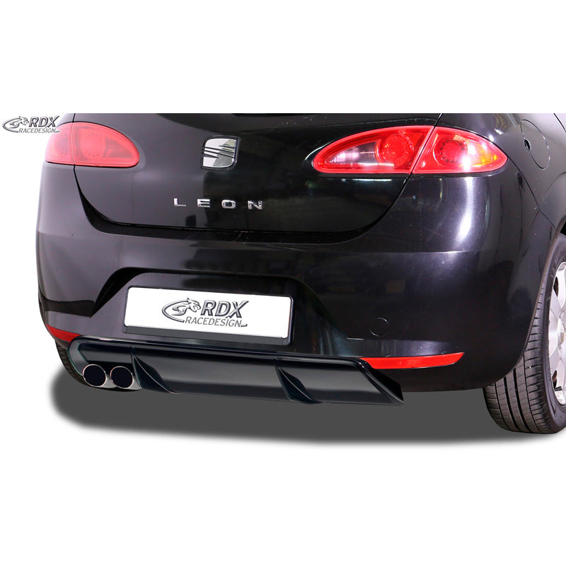 RDX Racedesign, takapuskurin helma "diffuusori", sopii Seat Leon 1P 2005-2008 ilman FR/Cupraa (ABS-kiiltomusta)