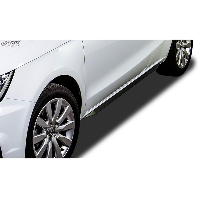 RDX Racedesign, sivuhelmat 'Slim', sopii Audi A1 8X 3/5-oviseen (ABS, kiiltävän musta)