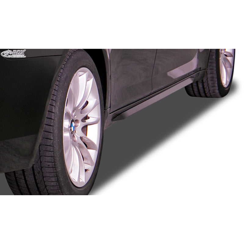 RDX Racedesign, sivuhelmat 'Slim', sopii BMW 7-Series F01/F02 2008-2015 (ABS kiiltävän musta)
