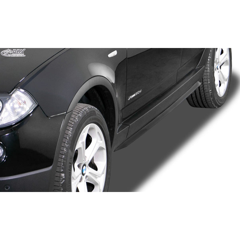 RDX Racedesign, sivuhelmat 'Slim', sopii BMW X3 E83 2004-2010 (ABS kiiltävän musta)