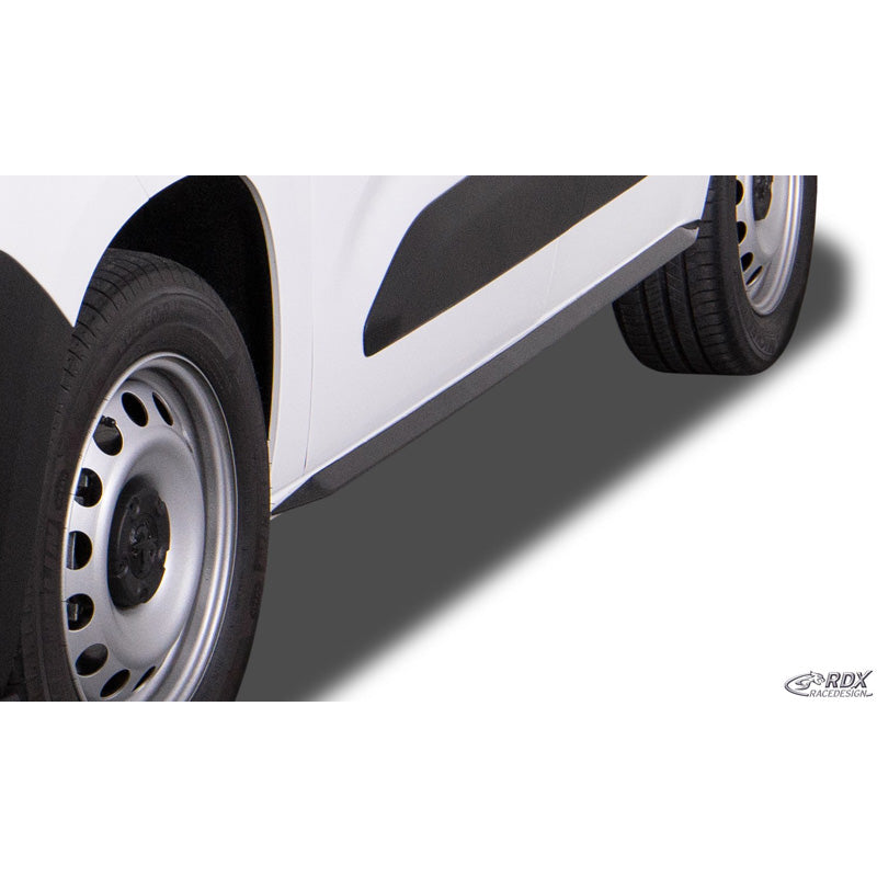 RDX Racedesign, sivuhelmat, sopii Citroën Berlingo / Peugeot Partner & Rifter / Opel Combo / Toyota ProAce City & ProAce City Verso 2018- 'Slim' (ABS kiiltävän musta)