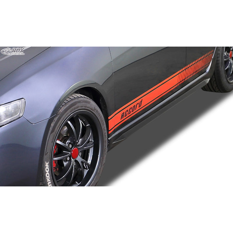 RDX Racedesign, sivuhelmat 'ohut', sopii Honda Accord Sedan/Tourer 2003-2008 (ABS kiiltävänmusta)