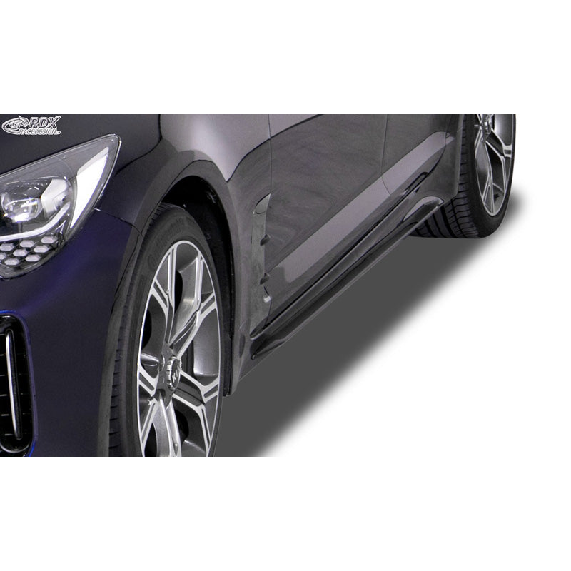 RDX Racedesign, sivuhelmat 'Slim', sopii Kia Stinger (CK) 2018- (ABS kiiltävänmusta)