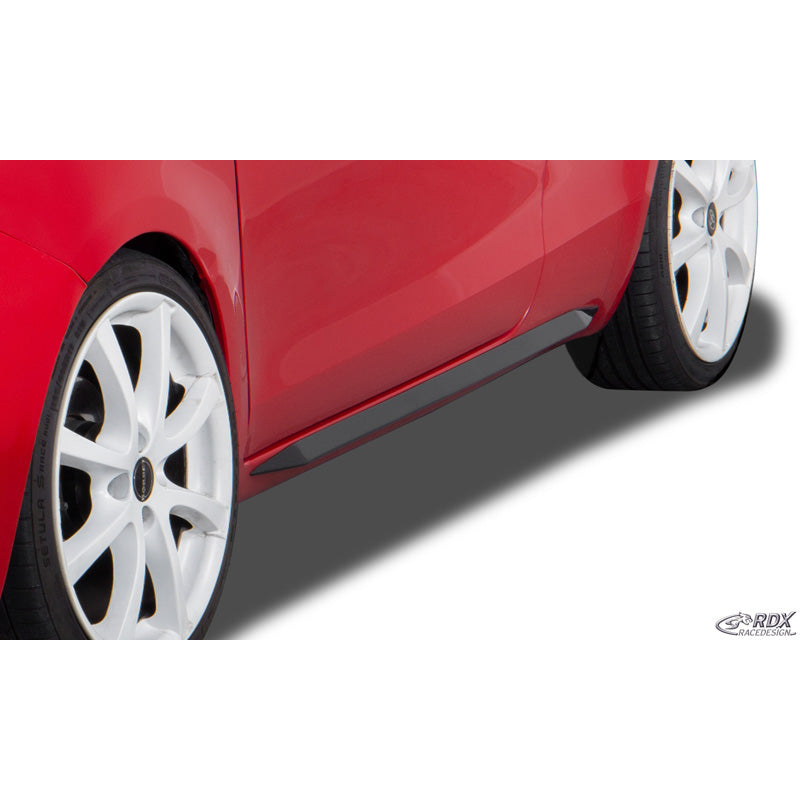 RDX, Sidokjolar 'Slim', ABS blank svart, set med 2, passar till Toyota Yaris P9 (2005-2011)