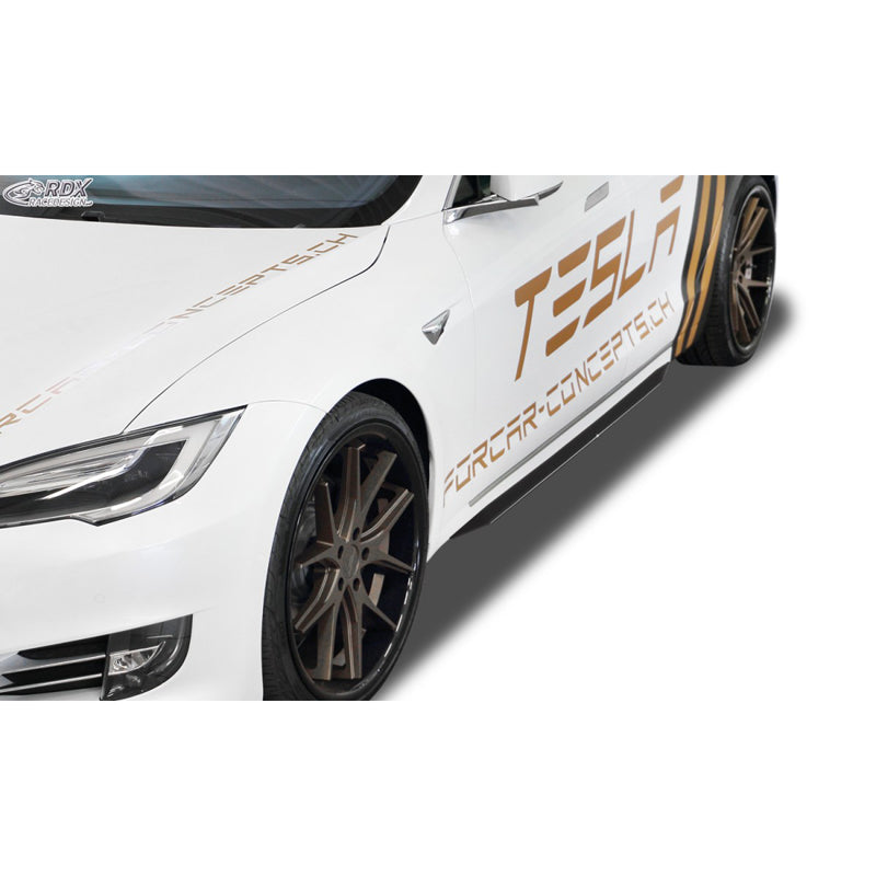 RDX Racedesign, sivuhelmat 'Slim', sopii Tesla Model S 2014-2016 & 2016- (ABS kiiltävän musta)
