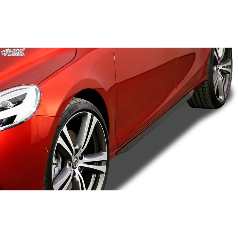 RDX Racedesign, sivuhelmat 'Slim', sopii Volvo V40 2012- (ABS kiiltävän musta)