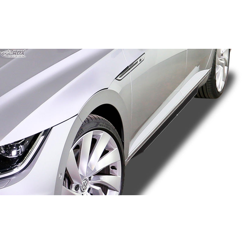 RDX Racedesign, sivuhelmat 'Slim', sopii Volkswagen Arteon 2017- alkaen mukaan lukien Shooting Brake 2020- (ABS kiiltävän musta)