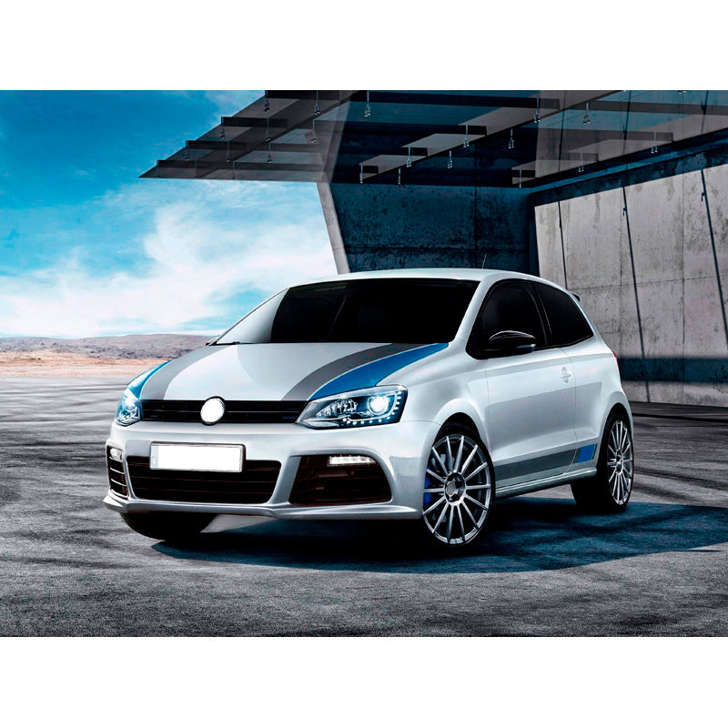 AutoStyle, etuspoilerit Volkswagen Polo 6R 2009-2014 'R-Look' sisältäen säleikön & DRL - maalaamaton