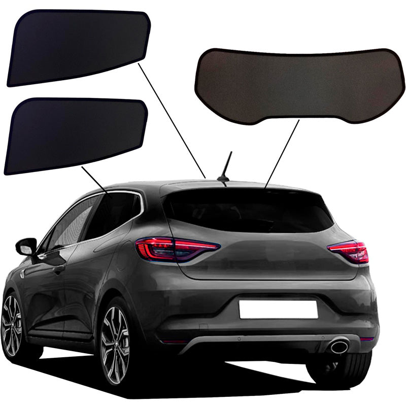 SunClip, yksityisyys- ja aurinkosuojasoloverho, sopii Renault Clio V (BF) HB 5-ovinen (2019-)