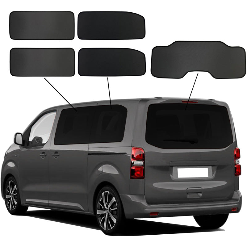 SunClip, aurinkoverho, sopii Citroën Spacetourer XL:ään (2016-), Fiat Ulysseen (2022-), Opel Zafira Life L2:een (2019-), Peugeot Travellersiin L2 (2016-), Toyota Proace Versoon L2 (2016-)