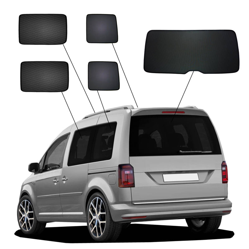 SunClip, aurinkoverho ja yksityisyyden suoja, sopii Volkswagen Caddy IV Variant 5-oviseen (2015-2020)