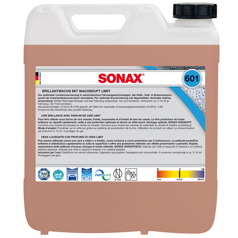 SONAX, Limit Brillant Vaha - 10 Liter - Optimaalinen maalipinnan suoja automaattiseen autonpesuun