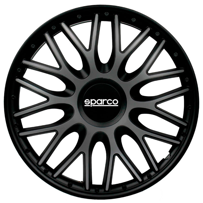 Sparco, Hjulkapslar, 4 st, Roma, 13 tum, Grå/Svart, Set med 4 st.
