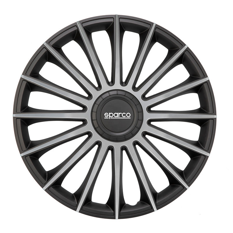 Sparco, pyöränkapselit, 4 kpl, Treviso - 14-tuuma - musta/hopea