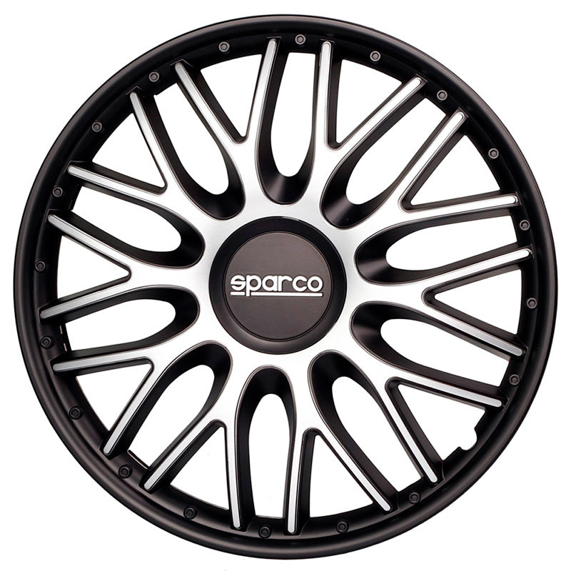 Sparco, pölykapselit, 4 kpl., Roma - 14 tuumaa - hopea/musta
